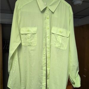 Chico's Light Green Button-Up Blouse